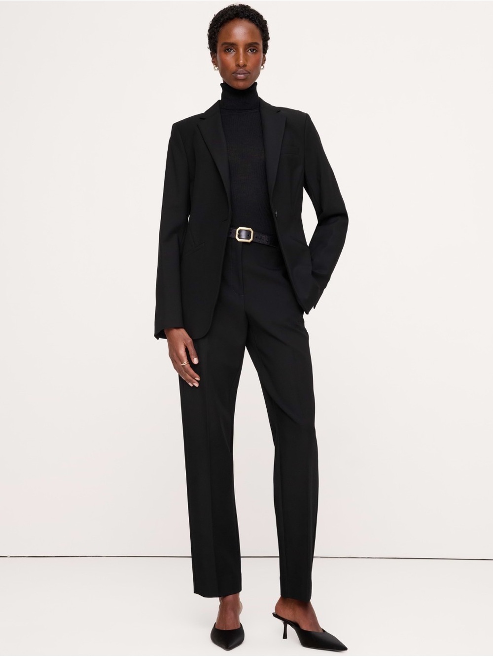 NWT Banana Republic Ultra High Rise Modern Slim Stretch Black Ankle Pant Sz 8.